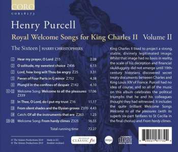 CD Henry Purcell: Royal Welcome Songs For King Charles II Volume II