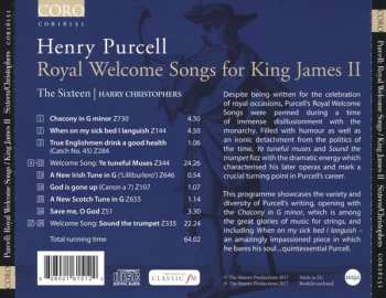 CD Henry Purcell: Royal Welcome Songs For King James II