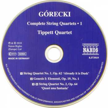 CD Henryk Górecki: Gorecki: Complete String Quartets · 1