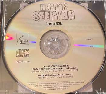 CD Henryk Szeryng: Live In USA