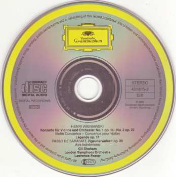 CD The London Symphony Orchestra: Violin Concertos Nos. 1 & 2, Ziegeunerweisen