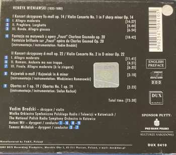 CD Henryk Wieniawski: Violin Concertos No.1, No.2 / Fantaisie "Faust" Op. 20 / Kujawiak In A Minor / Obertas Op. 19