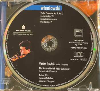 CD Henryk Wieniawski: Violin Concertos No.1, No.2 / Fantaisie "Faust" Op. 20 / Kujawiak In A Minor / Obertas Op. 19