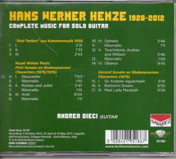 CD Hans Werner Henze: Complete Music For Solo Guitar