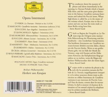 CD Herbert von Karajan: Opera Intermezzi
