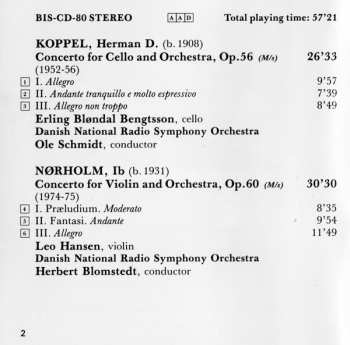 CD Danmarks Radios Symfoniorkester: Cello Concerto / Violin Concerto