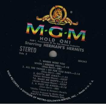 LP Herman's Hermits: Hold On! (Music From The Original Sound Track)