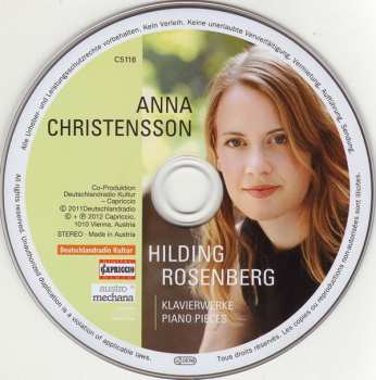 CD Hilding Rosenberg: Klavierwerke = Piano Pieces (Suite ∙ Plastiska Scener ∙ Sonatin ∙ Improvisationer ∙ Tema Med Variationer)