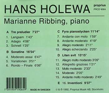 CD Hans Holewa: Marianne Ribbing Spelar Holewa