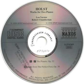 CD Gustav Holst: Music For Two Pianos