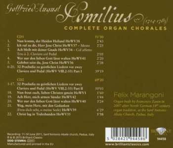 2CD Gottfried August Homilius: Complete Organ Chorales