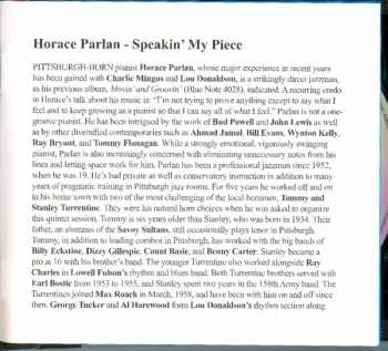 CD Horace Parlan Quintet: Speakin' My Piece