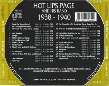 CD Hot Lips Page And His Band: 1938-1940