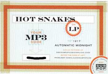 LP Hot Snakes: Automatic  Midnight CLR