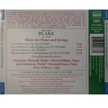 CD Howard Blake: Howard Blake Music for Piano and Strings - Violin Sonata / Piano Quartet