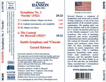 CD Howard Hanson: Symphony No. 1 'Nordic' / The Lament For Beowulf