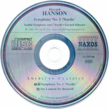 CD Howard Hanson: Symphony No. 1 'Nordic' / The Lament For Beowulf