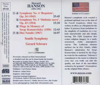 CD Howard Hanson: Symphony No. 4 'Requiem' • Symphony No. 5 'Sinfonia Sacra'