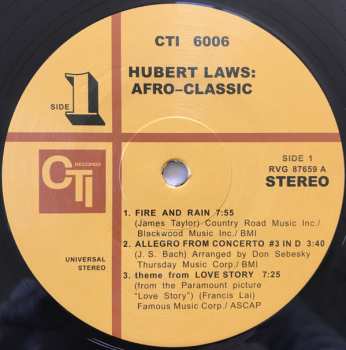 LP Hubert Laws: Afro-Classic