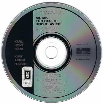 CD Kurt Anton Hueber: Musik Für Cello Und Klavier