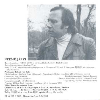 CD Neeme Järvi: Dala Rhapsody (Swedish Rhapsody No. 3) / Symphony No. 3 In E / Den Förlorade Sonen, Suite
