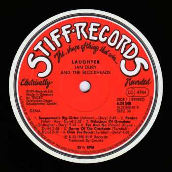 LP Ian Dury And The Blockheads: Laughter CLR