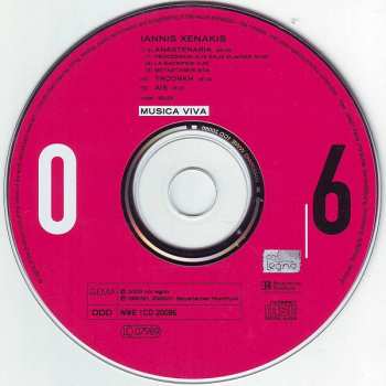 CD Iannis Xenakis: Musica Viva 06 : Anastenaria / Troorkh / Aïs