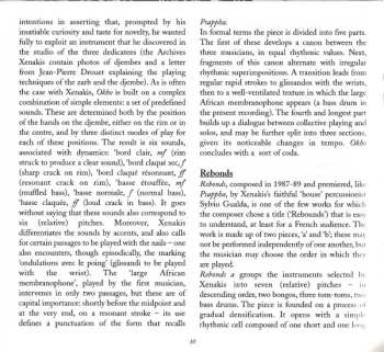 CD Iannis Xenakis: Psappha, Rebonds A & B, Okho Pour Trois Djembés