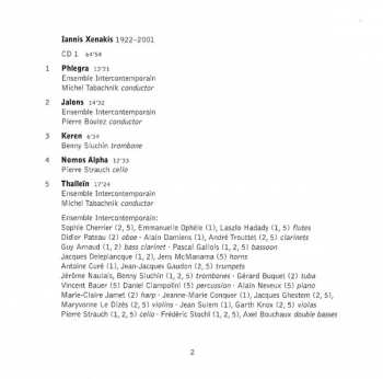 2CD Pierre Boulez: Phlegra • Jalons • Keren • Nomos Alpha • Thalleïn • Naama • À L'île De Gorée • Khoaï • Komboï