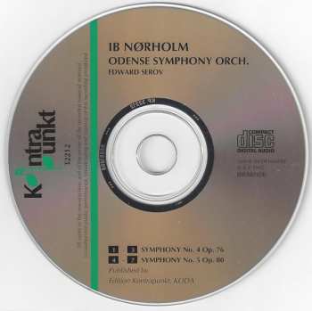 CD Radiokoret: Symphony 4 Op. 76 • Symphony 5 Op. 80