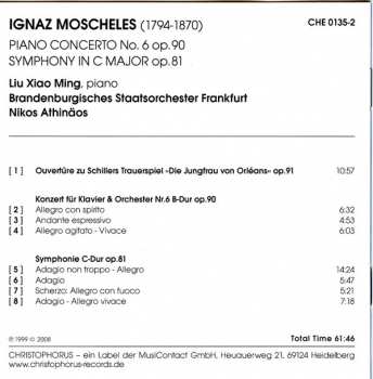 CD Ignaz Moscheles: Piano concerto No. 6 Op. 90 - Symphony In C Major Op. 81