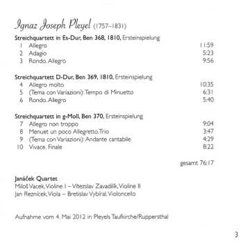 CD Ignaz Pleyel: Pariser Quartette 2