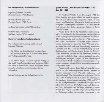 CD Ignaz Pleyel: Preußische Quartette 1–3