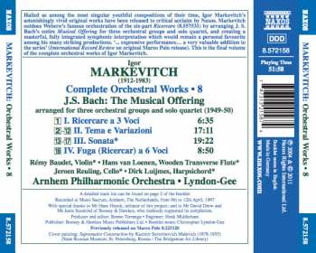CD Igor Markevitch: Complete Orchestral Works • 8: The Musical Offering (Orchestral Version Of J.S. Bach's Work)