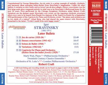 CD Igor Stravinsky: Later Ballets: Jeu De Cartes / Danses Concertantes / Scènes De Ballet