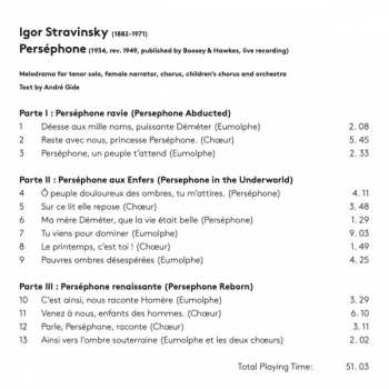 SACD Igor Stravinsky: Perséphone