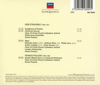 CD Igor Stravinsky: Symphony Of Psalms ⦁ Mass ⦁ Canticum Sacrum ⦁ Motets