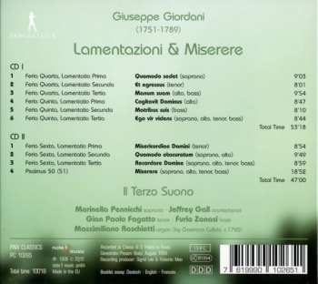 2CD Giuseppe Giordani: Lementazioni & Misere
