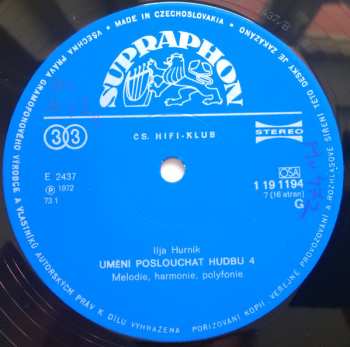 8LP Ilja Hurník: Umění Poslouchat Hudbu (8xLP+BOX+BOOKLET)