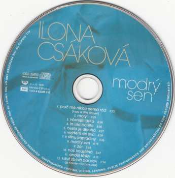 CD Ilona Csáková: Modrý Sen