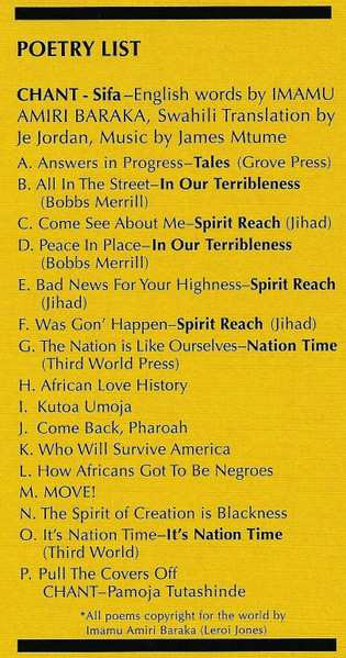 LP Amiri Baraka: "It's Nation Time" African Visionary Music
