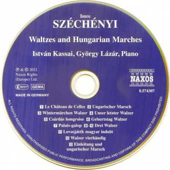 CD Imre Széchényi: Waltzes And Hungarian Marches