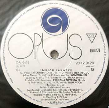 LP Imrich Jakubek: Spevácky Portrét