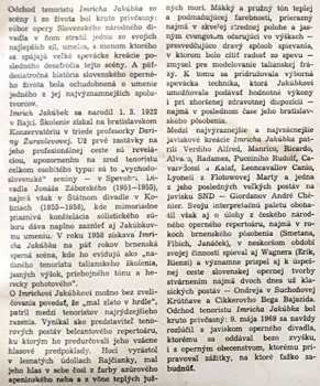 LP Imrich Jakubek: Spevácky Portrét