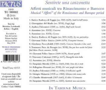 CD In Tabernae Musica: Sentirete Una Canzonetta