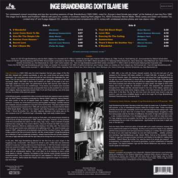 LP Inge Brandenburg: Don't Blame Me
