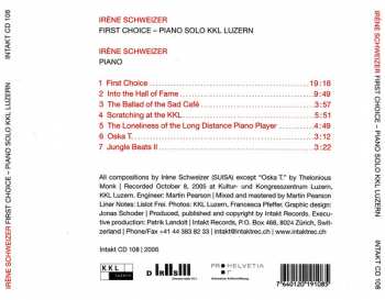 CD Irene Schweizer: First Choice – Piano Solo KKL Luzern