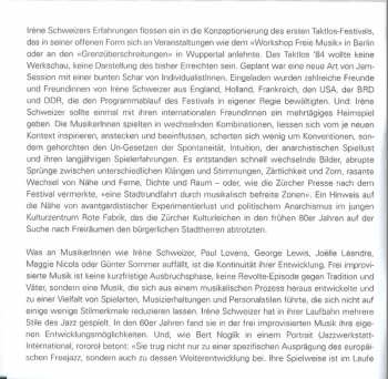 CD Irene Schweizer: Live At Taktlos