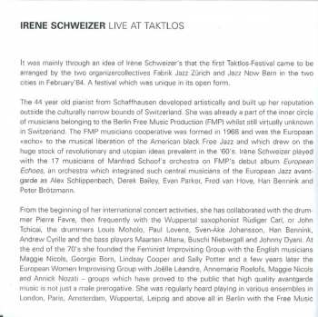 CD Irene Schweizer: Live At Taktlos