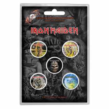Merch Iron Maiden: Set Badges The Faces Of Eddie 